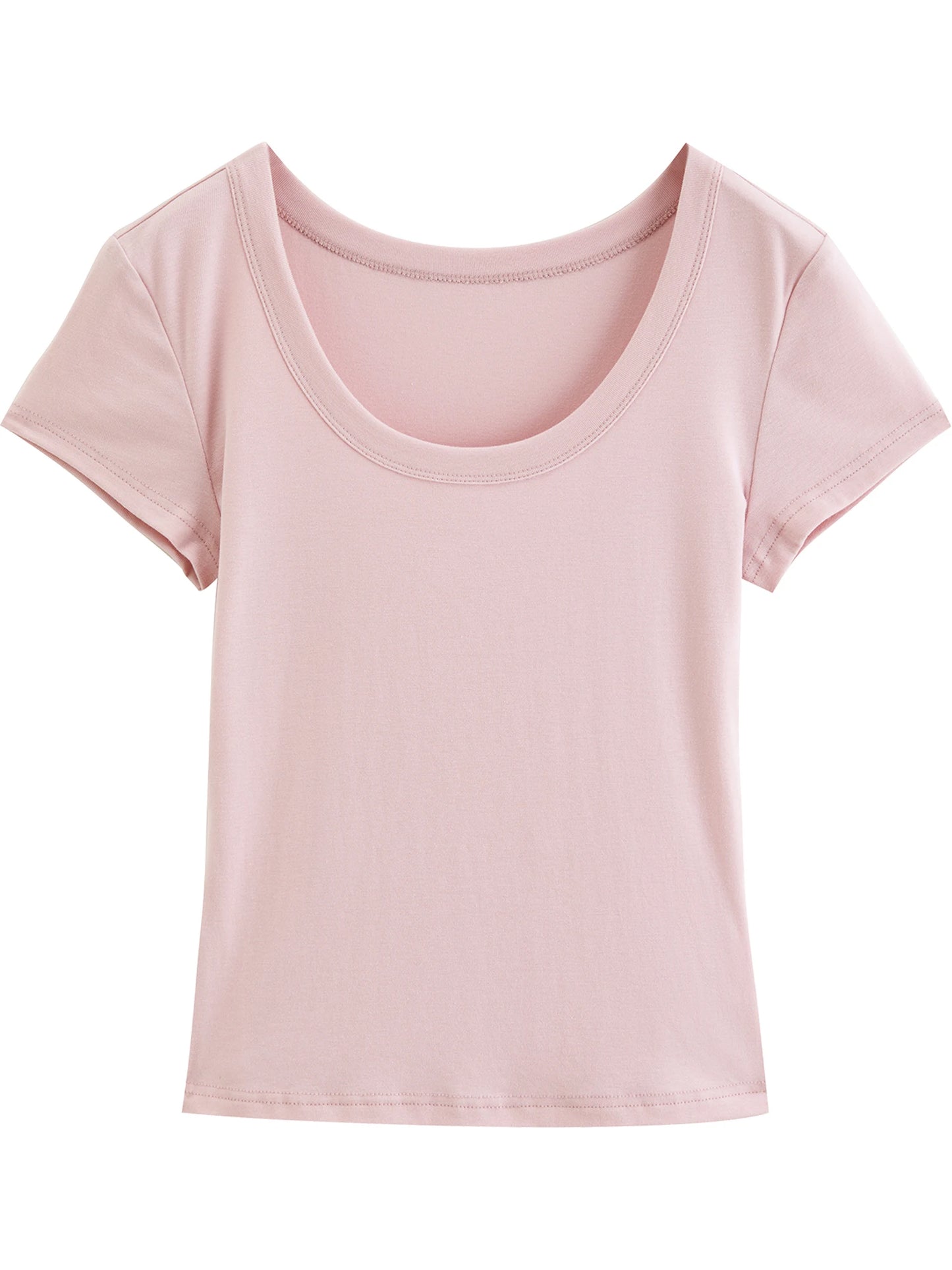 Pale Blue U-Neck Slim Tee