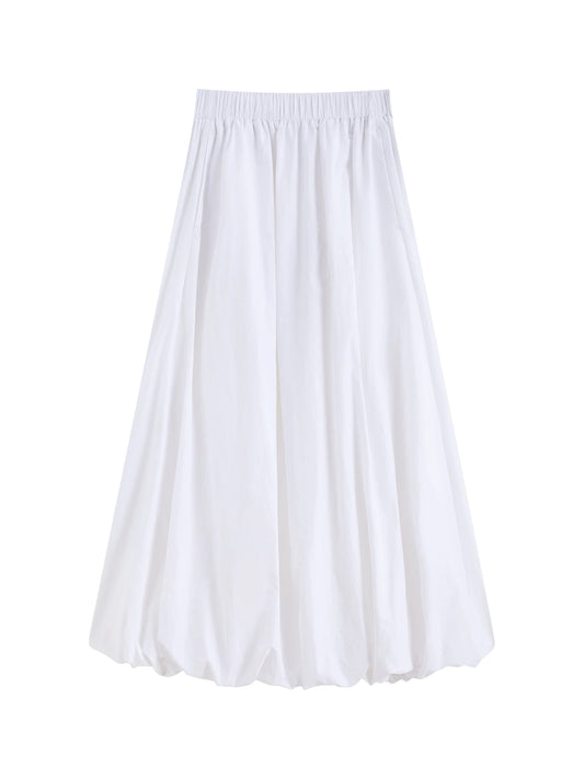 White A-Line Long Skirt