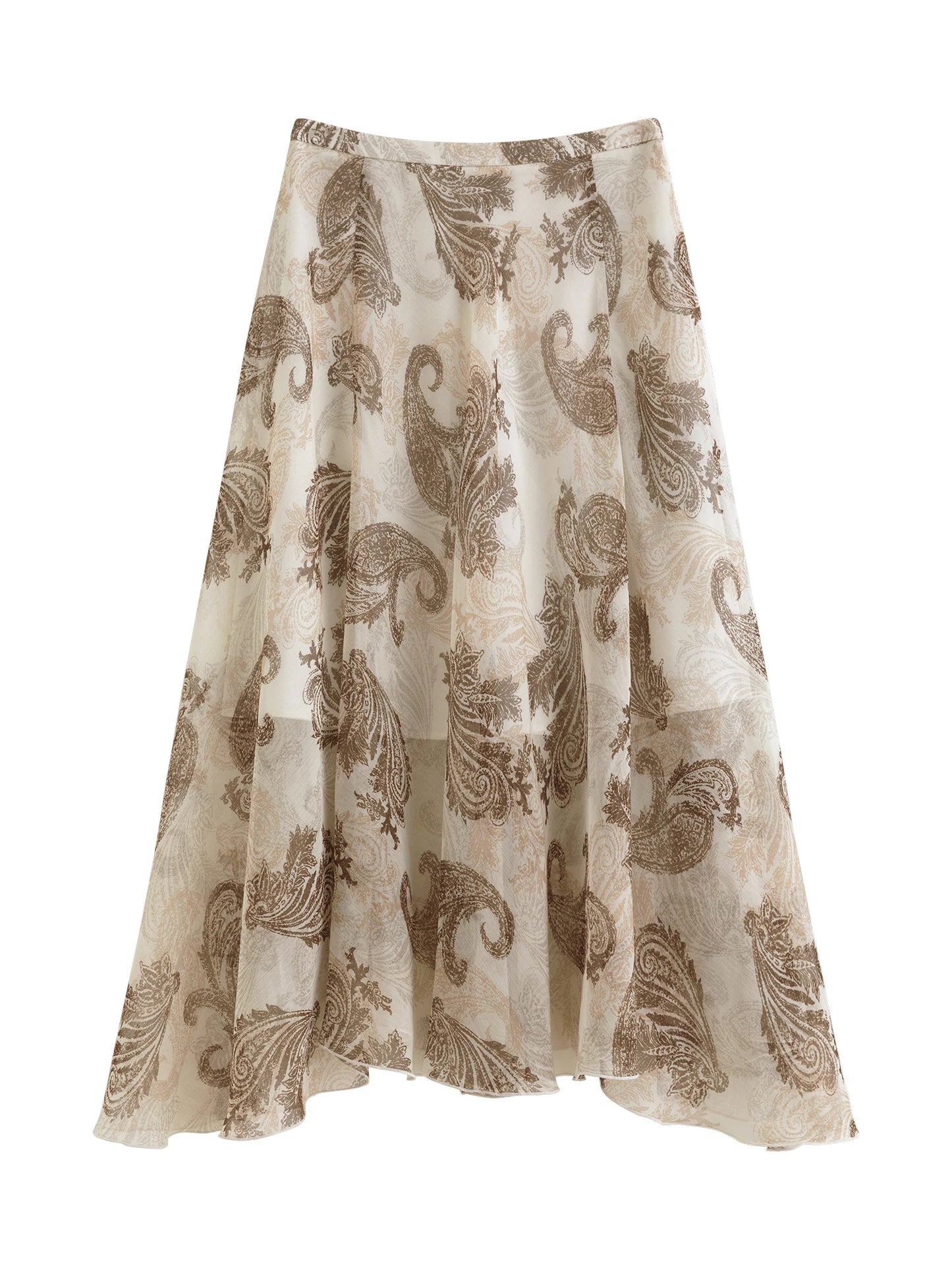 Paisley Chiffon Midi Skirt