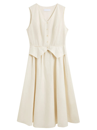 Linen Belted Vest Dress