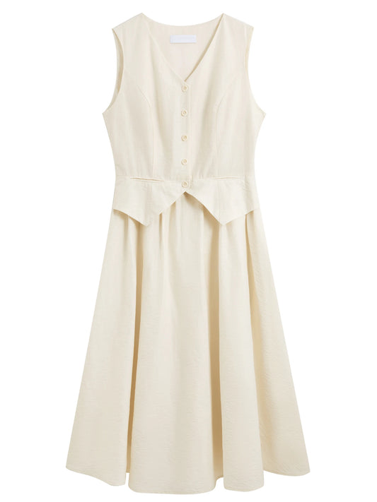 Linen Belted Vest Dress