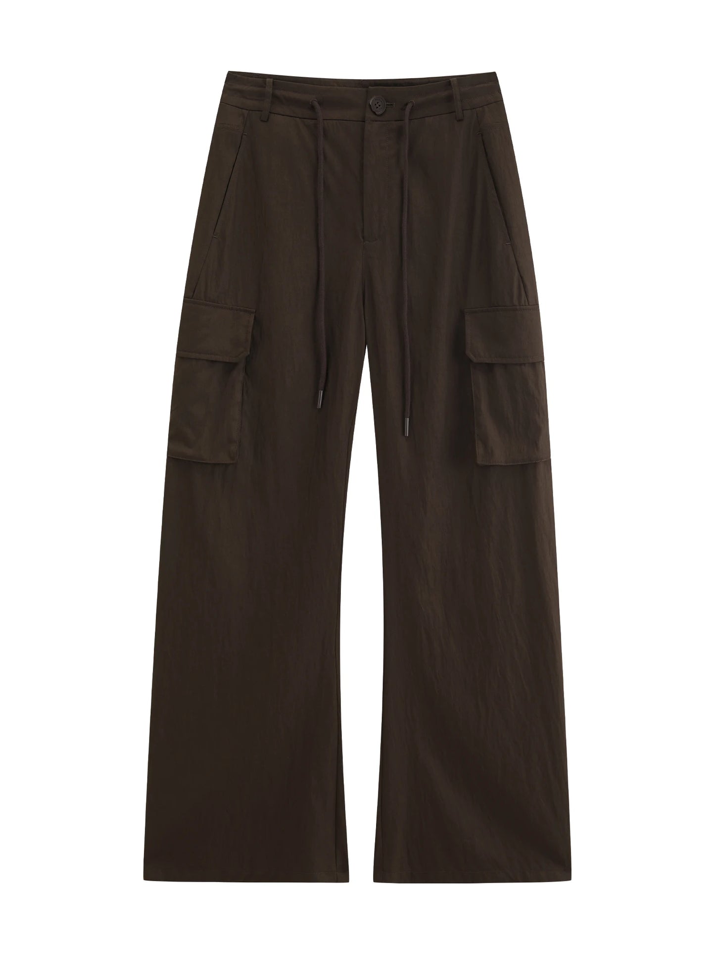 Brown Drawstring Cargo Pants