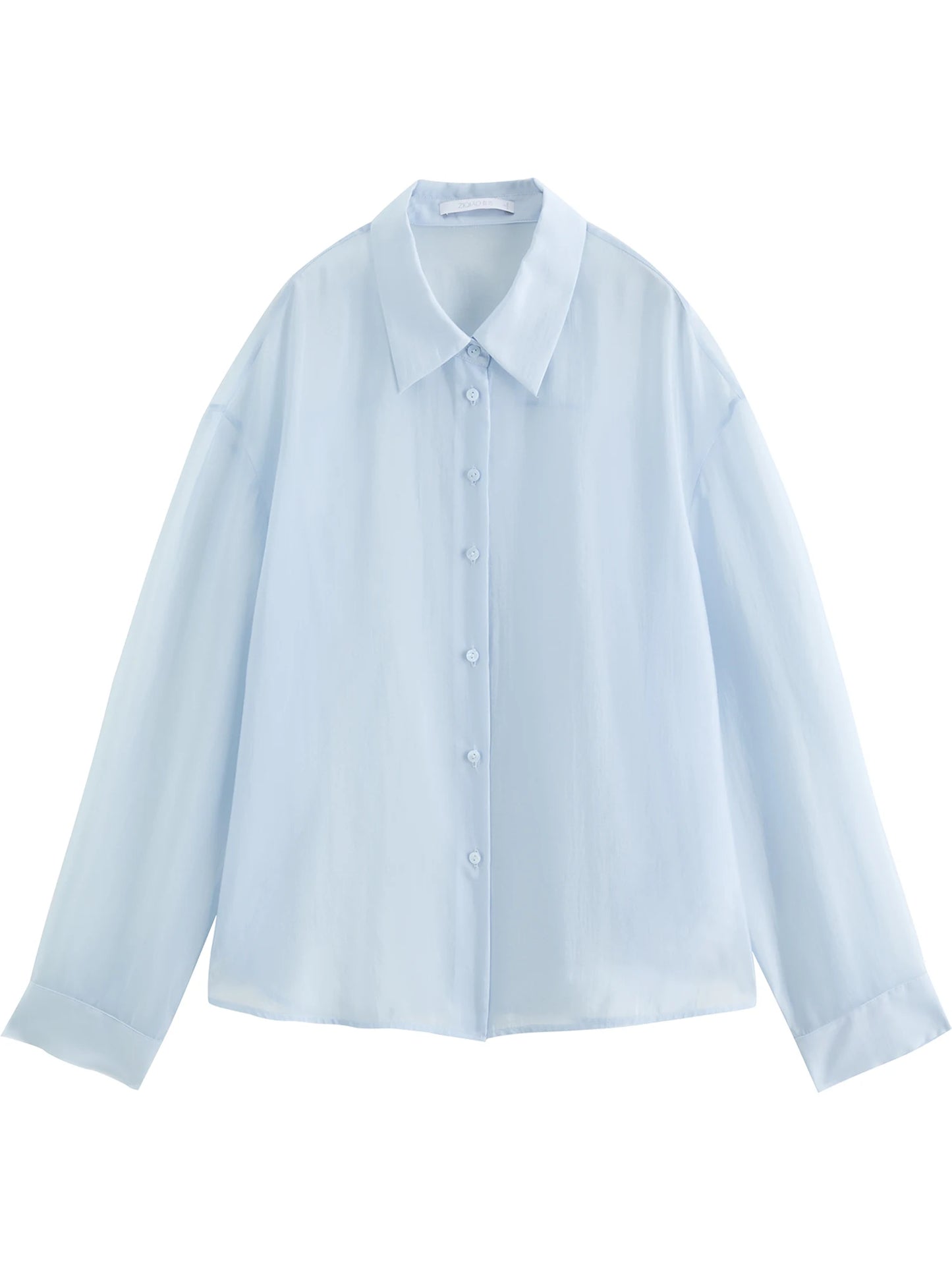 Pale Blue Sheer Button Shirt