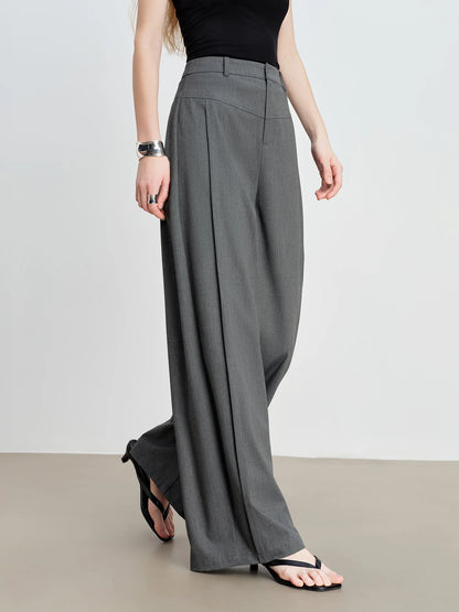 Black Panel Wide Leg Trousers