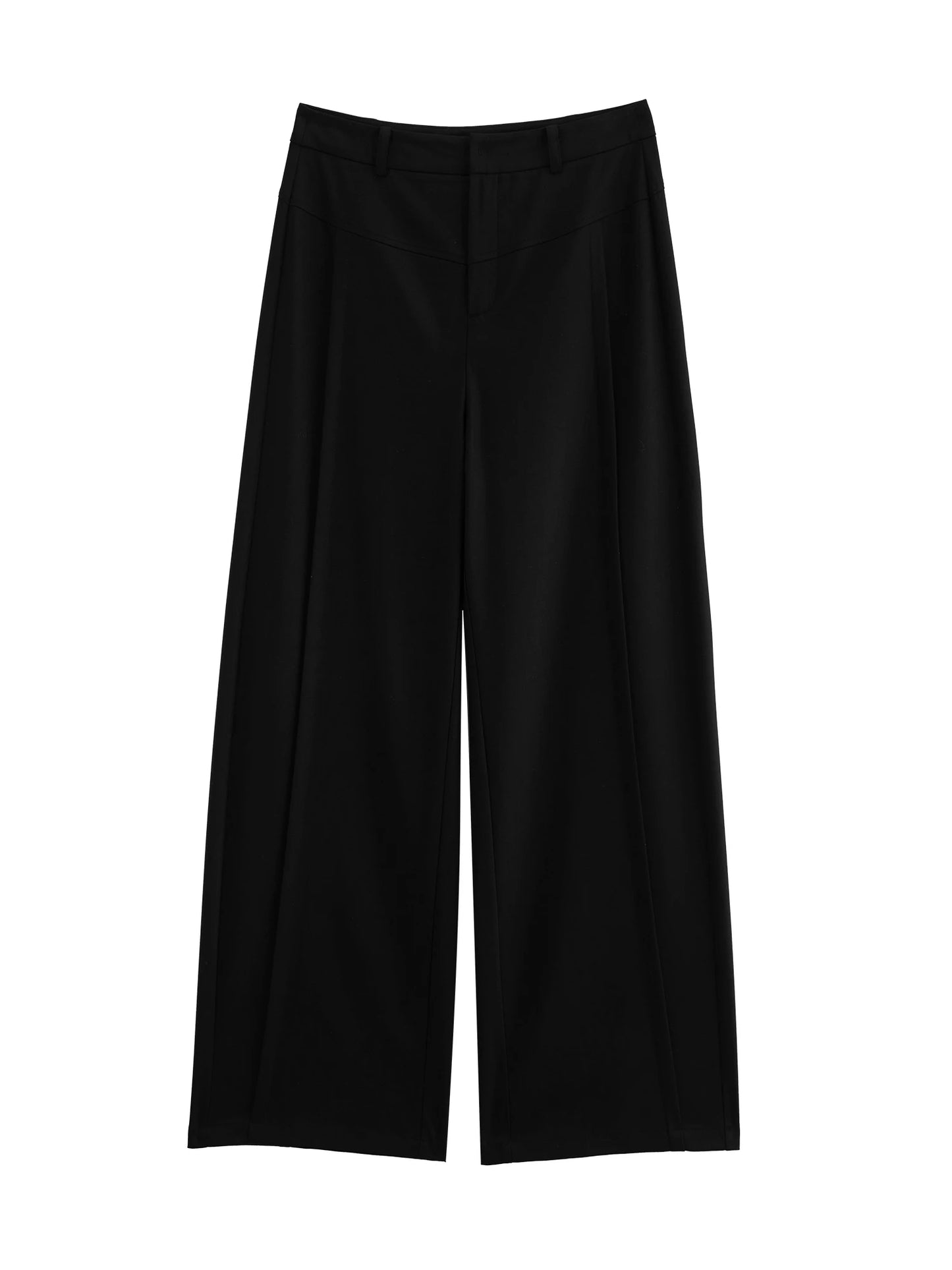 Black Panel Wide Leg Trousers
