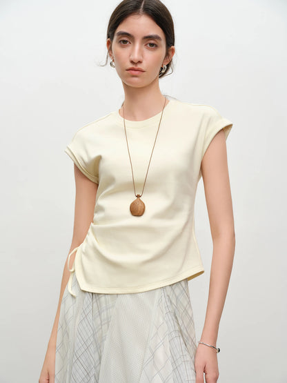 Pale Blue Drawstring Side Tee