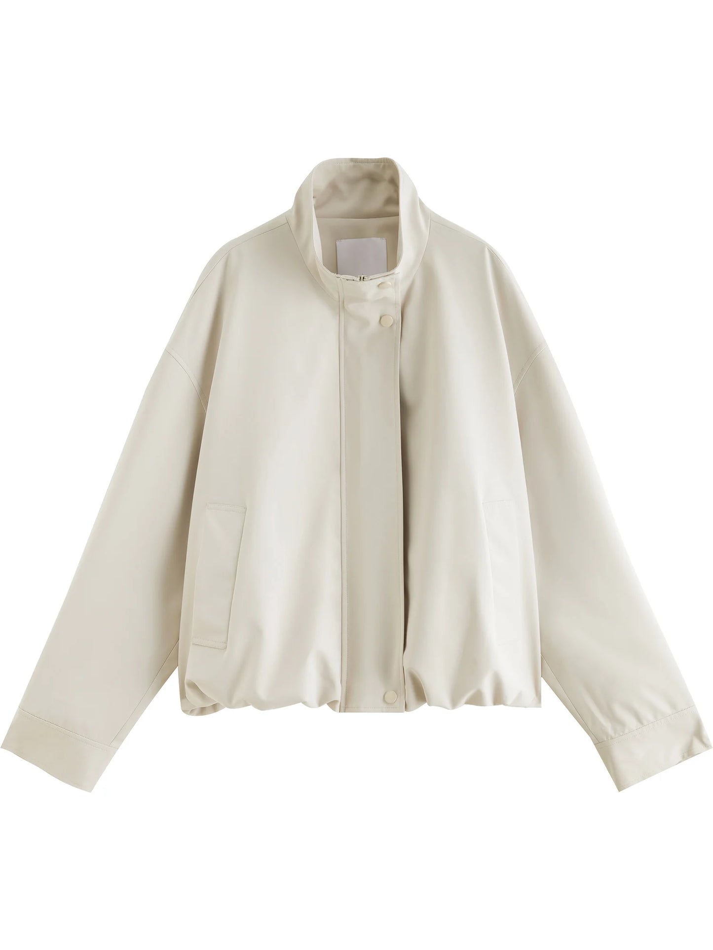 Ivory Stand Collar Short Jacket