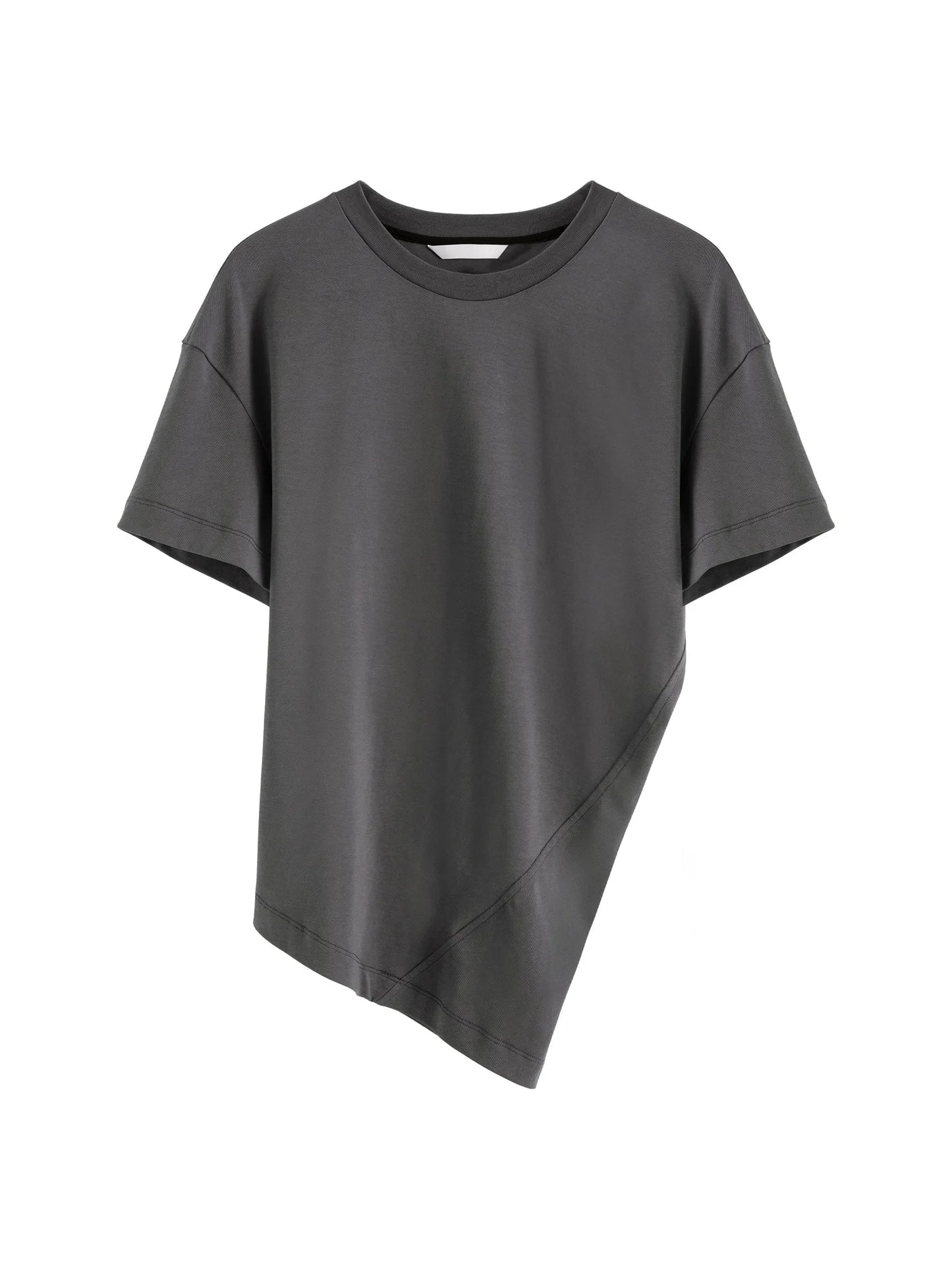 Charcoal Asymmetric Drape Tee
