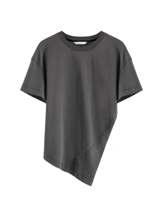 Charcoal Asymmetric Drape Tee