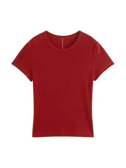 Ivory Slim Crew Neck Tee