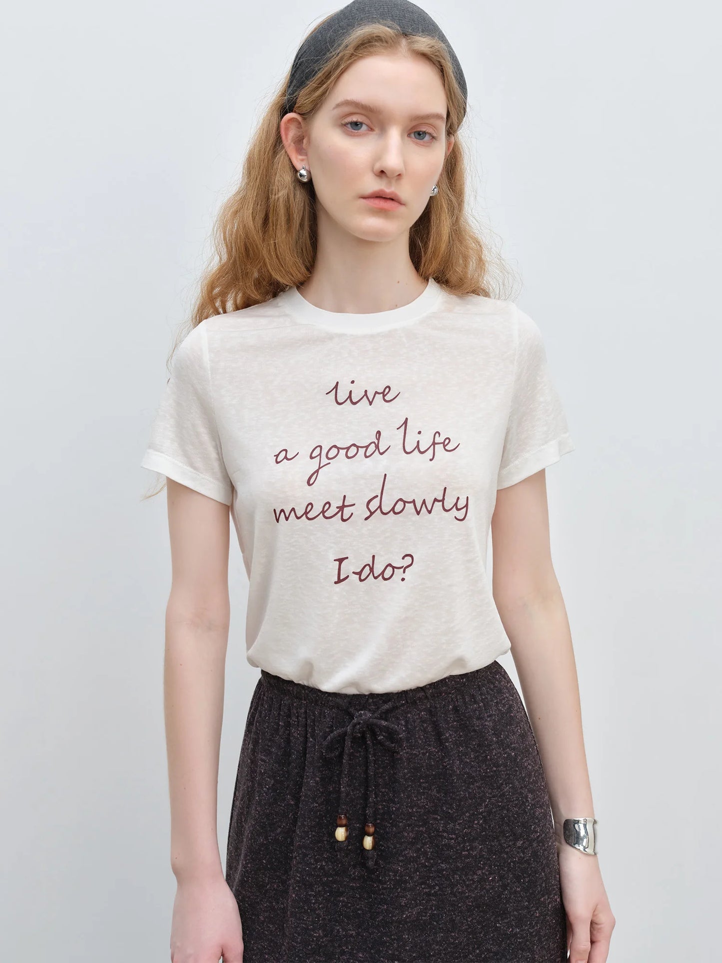 Burgundy Script Graphic Tee