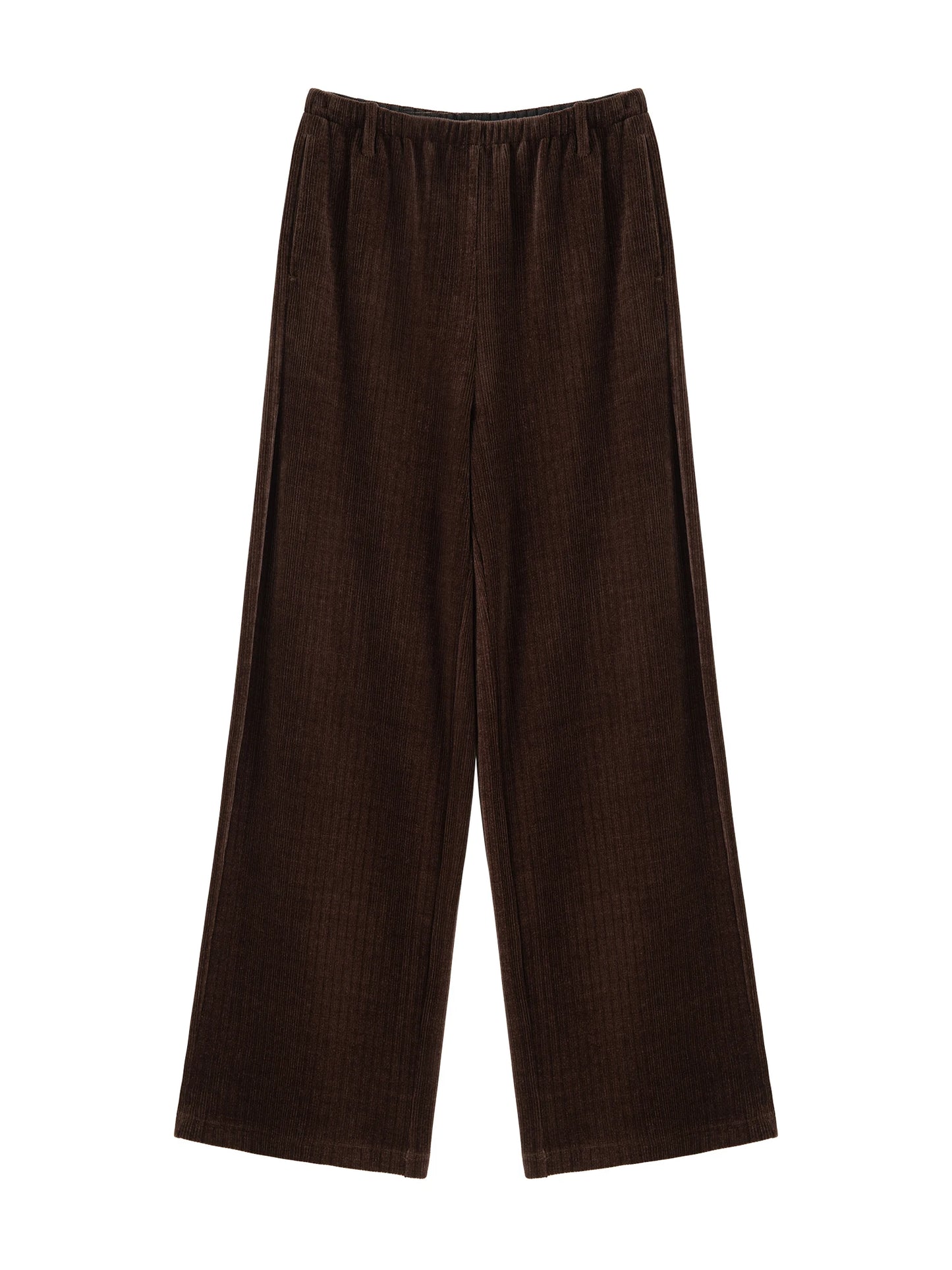 Brown Corduroy Wide Leg Pants
