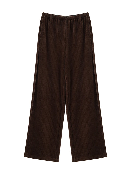Brown Corduroy Wide Leg Pants