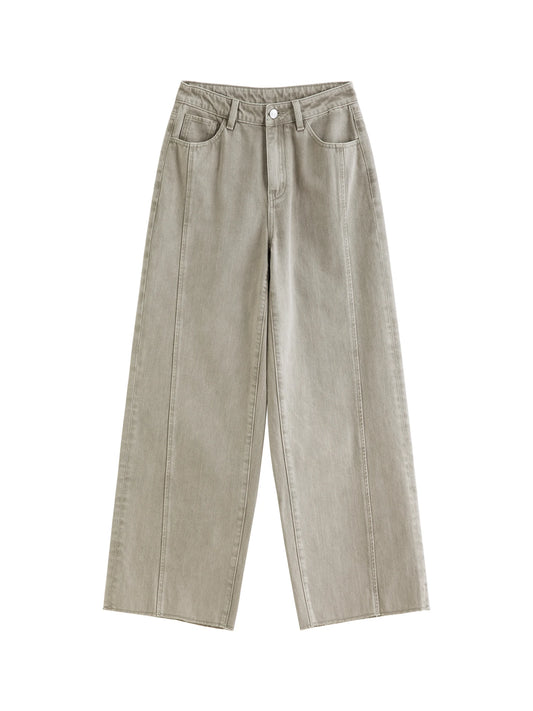 Blue Patchwork Frayed Hem Jeans