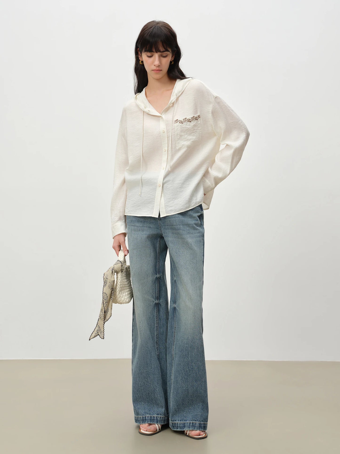 Dark Wash Belted Wide Jeans