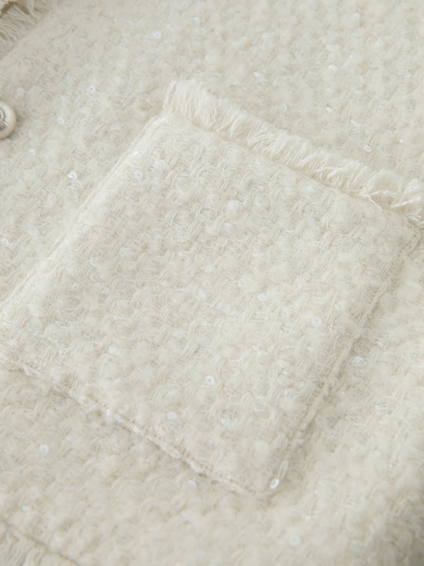 Ivory Sequin Tweed Jacket