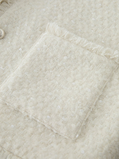 Ivory Sequin Tweed Jacket