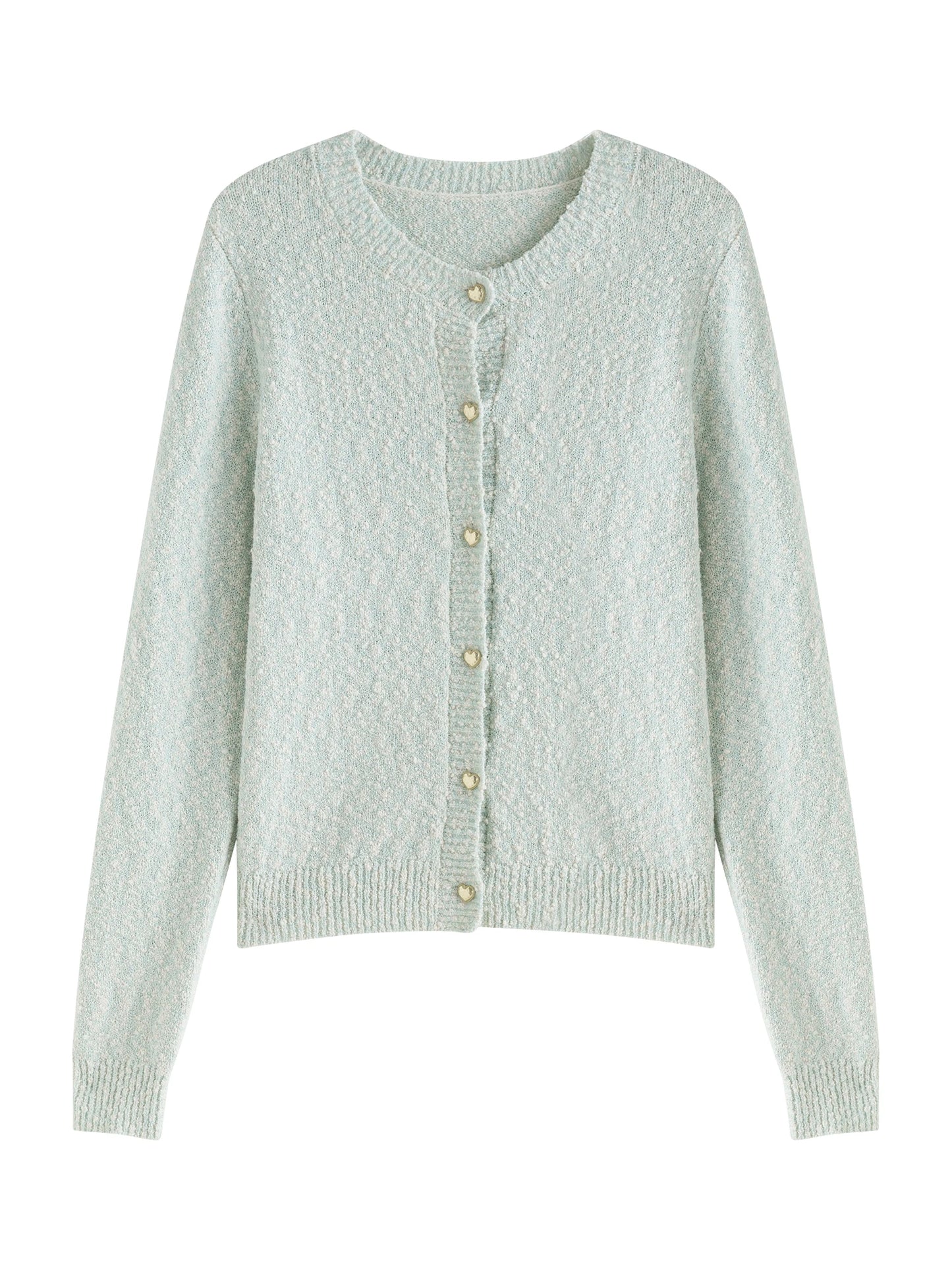 Grey Button Front Knit Cardigan