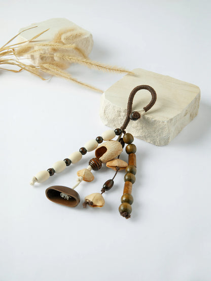 Natural Wooden Bead Bag Charm
