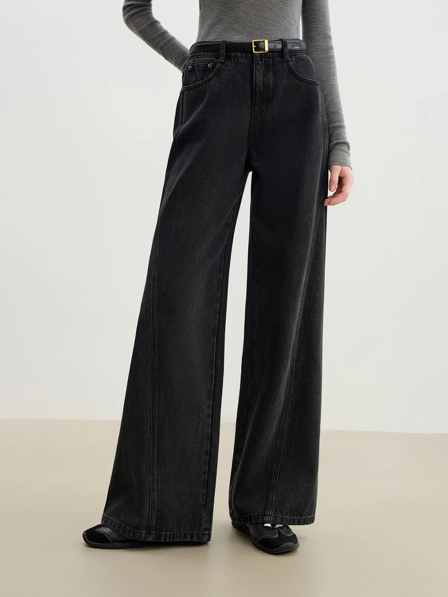 Dark Wash Curved Seam Jeans