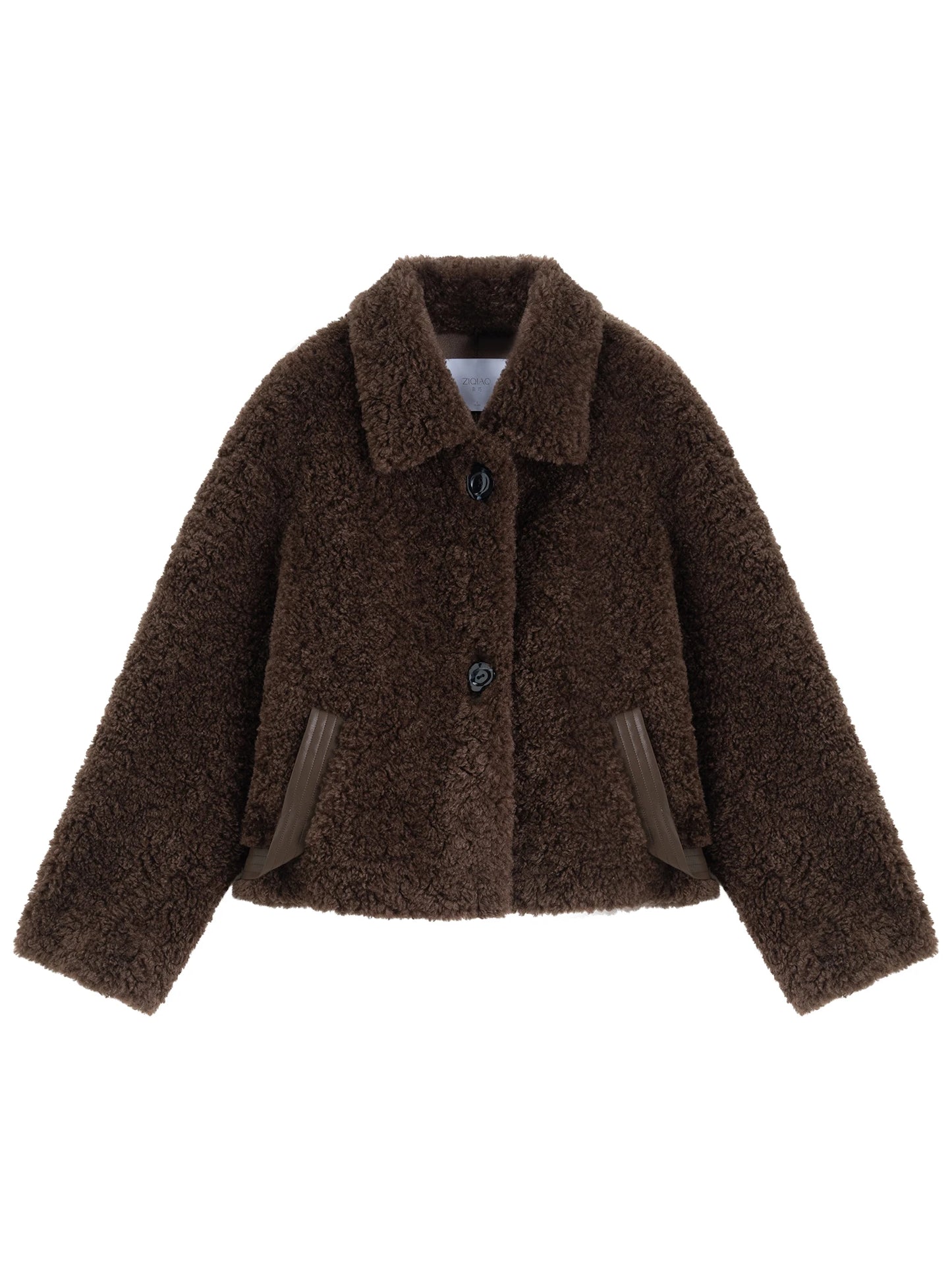 Brown Plush Faux Fur Jacket