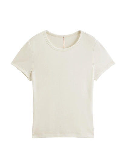 Ivory Slim Crew Neck Tee