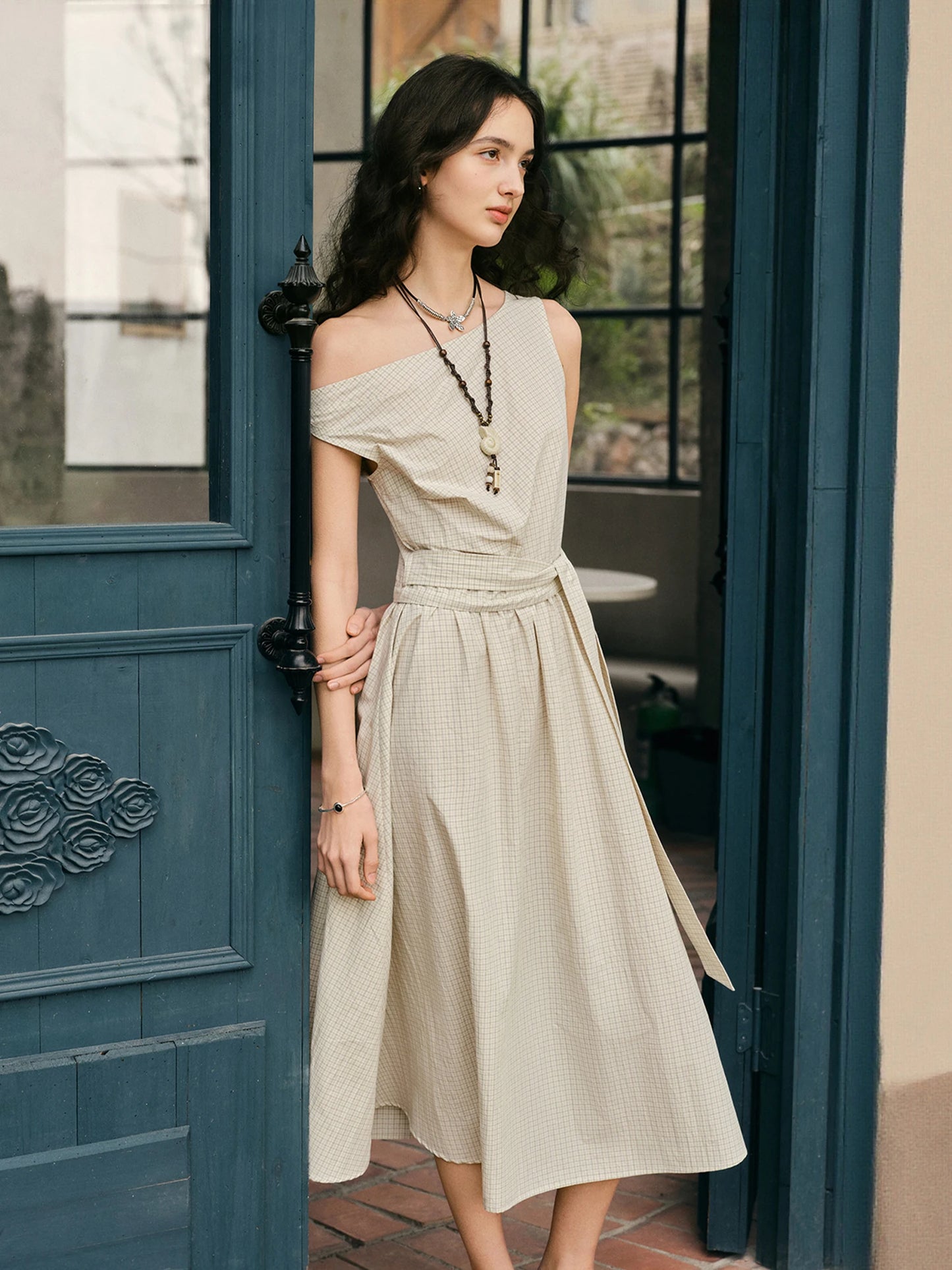 Ivory One Shoulder A-Line Dress