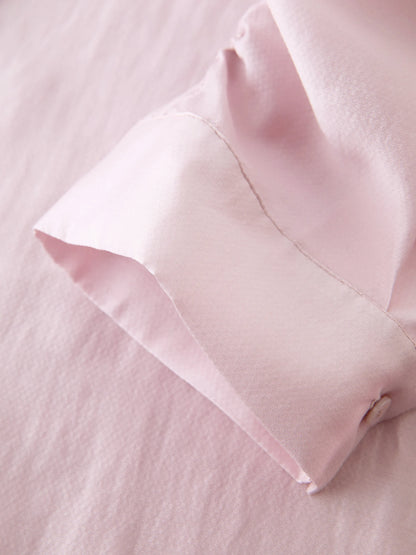 Pink Satin Long Sleeve Shirt