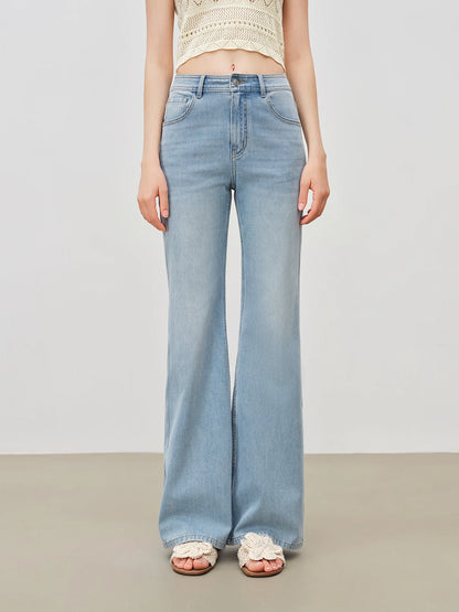 Blue Washed Bootcut Jeans
