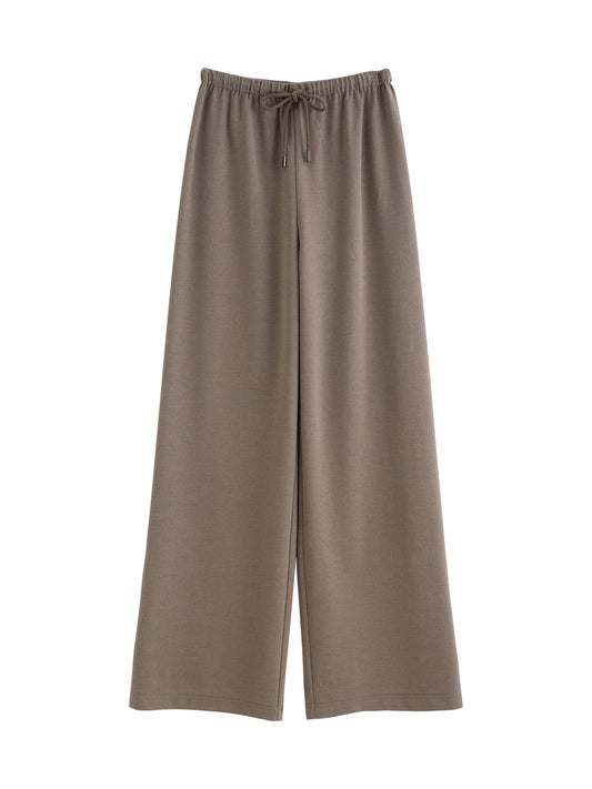 Taupe Drawstring Wide Leg Pants
