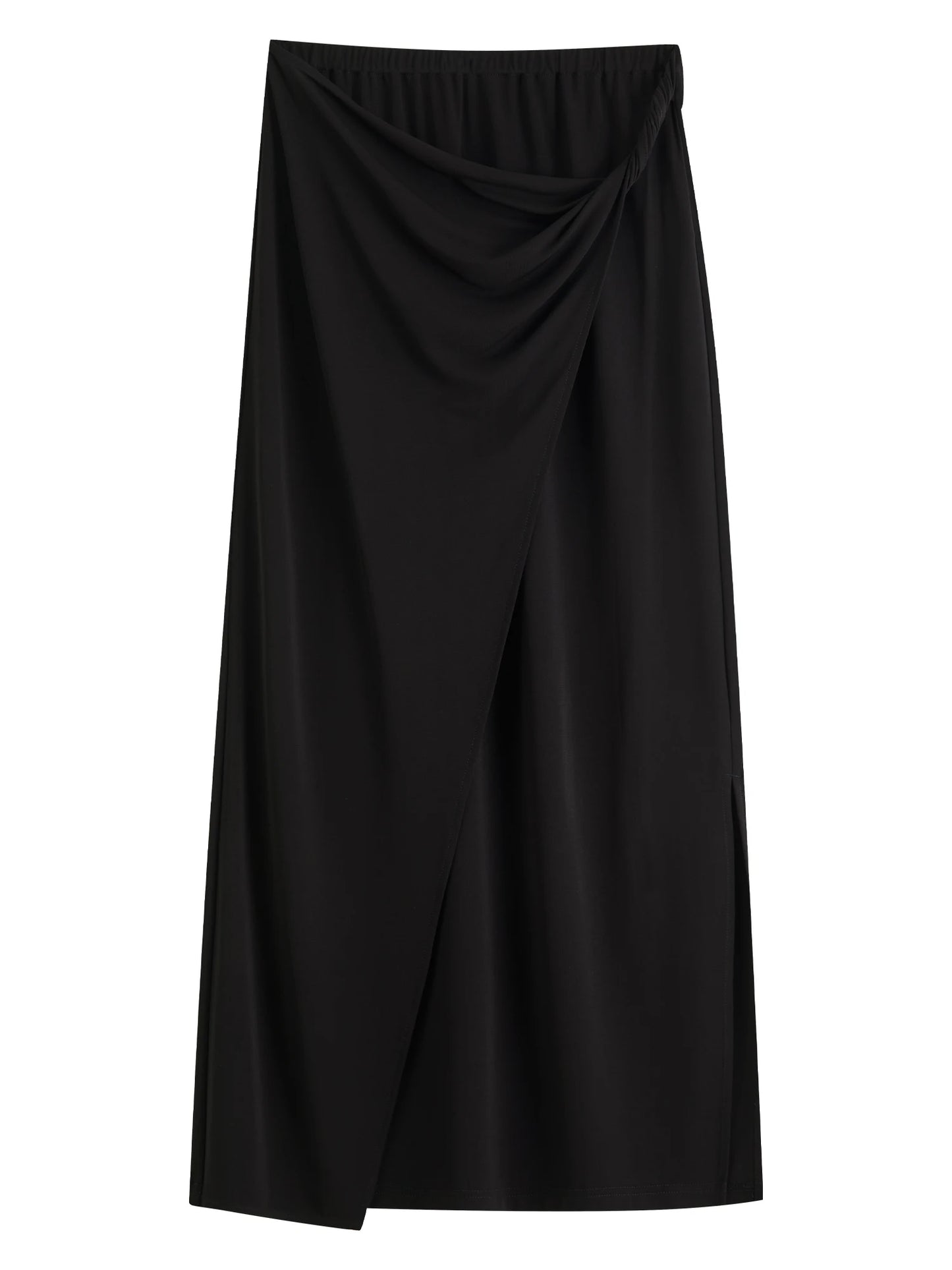 Asymmetric Knit Pencil Skirt Set