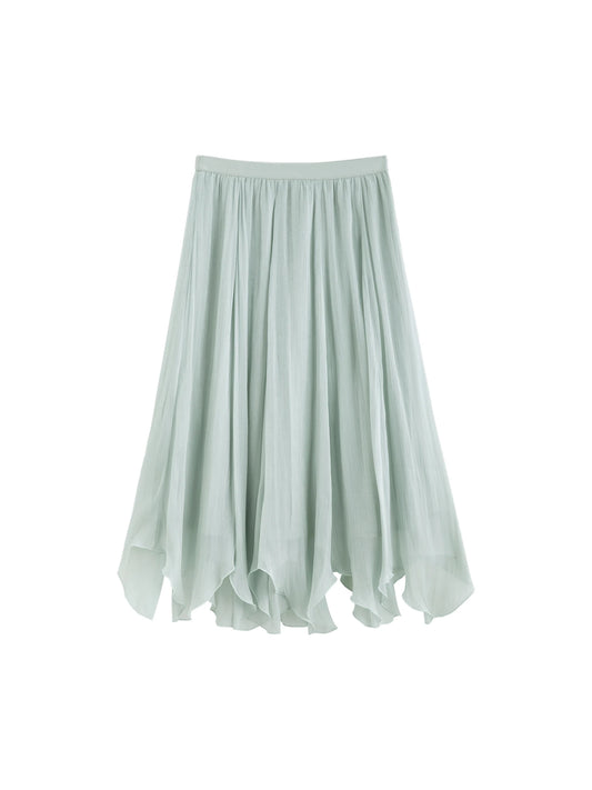 Glossy Tulle Petal A-Line Skirt