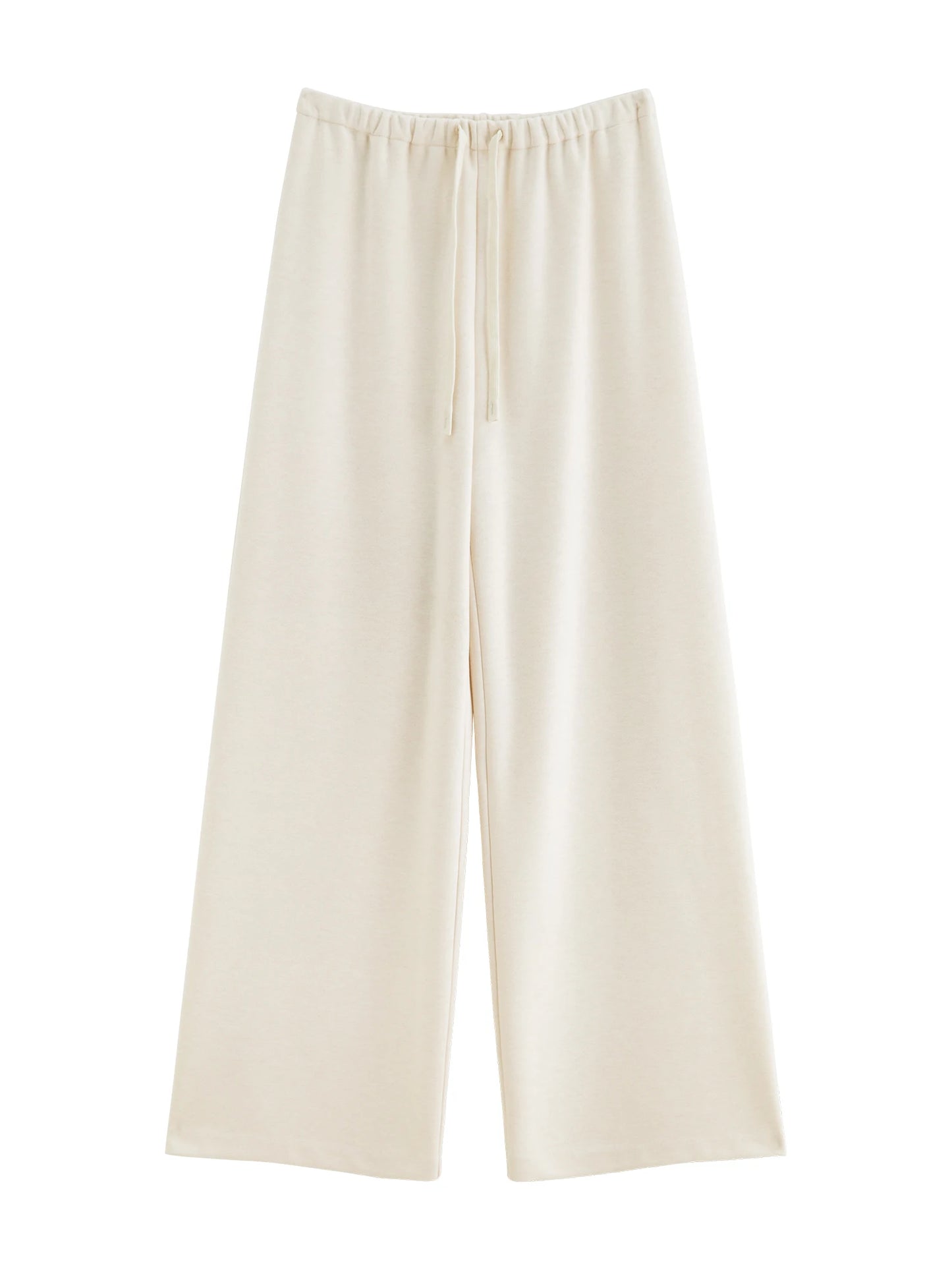 Black Wool Blend Wide Leg Pants