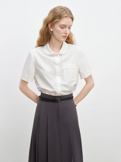 White Short Sleeve Button Shirt