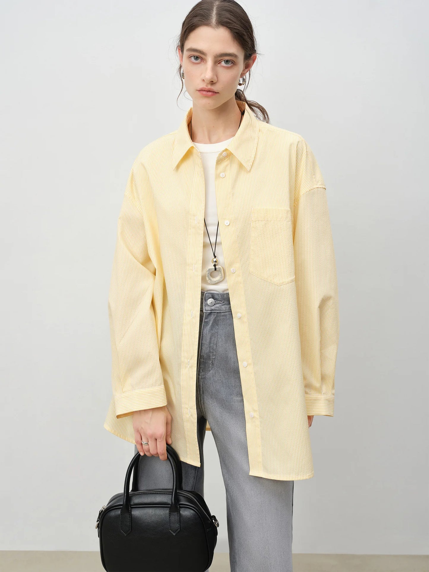 Butter Yellow Striped Button Shirt
