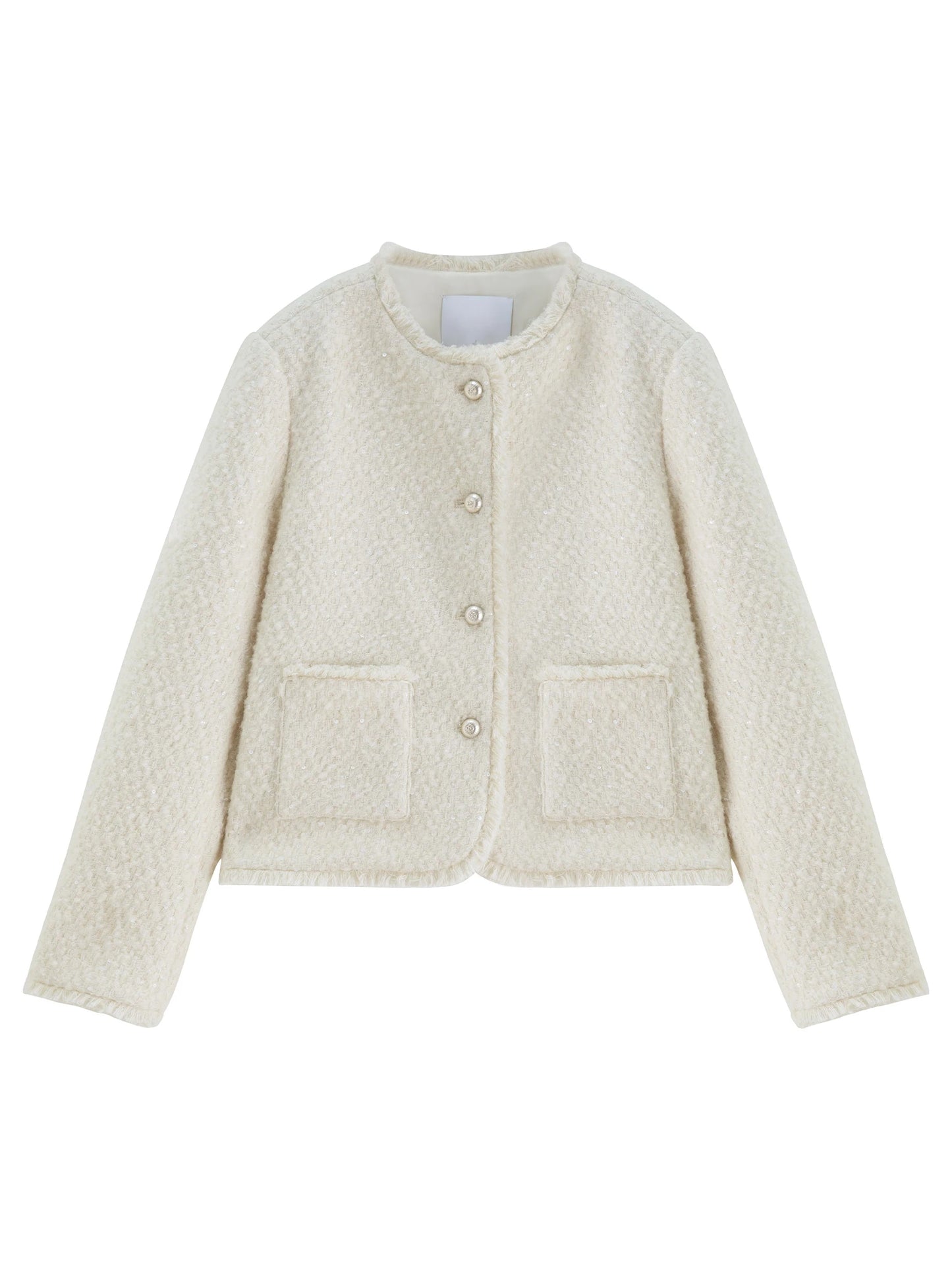 Ivory Sequin Tweed Jacket