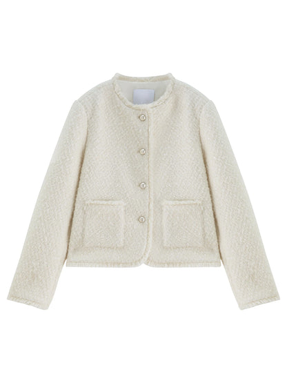 Ivory Sequin Tweed Jacket