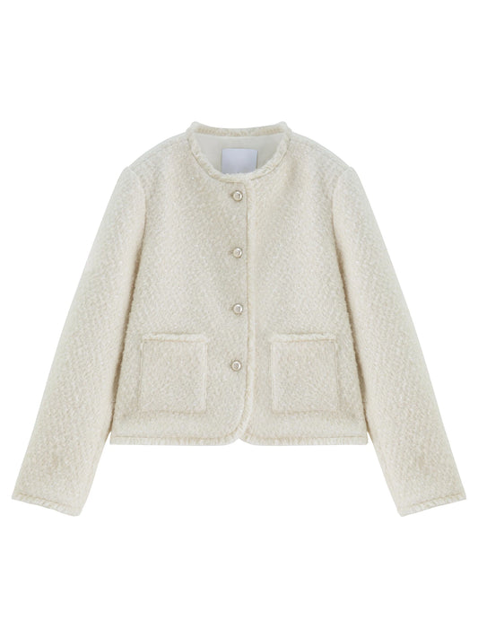 Ivory Sequin Tweed Jacket