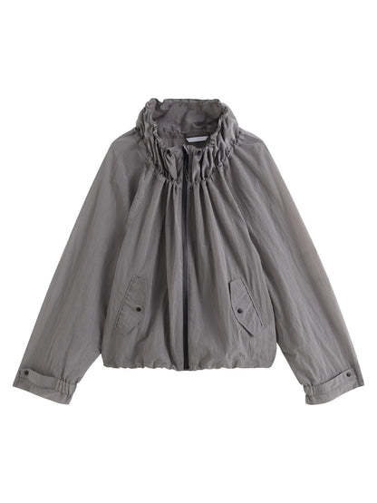 Grey Hooded Utility Jacket
