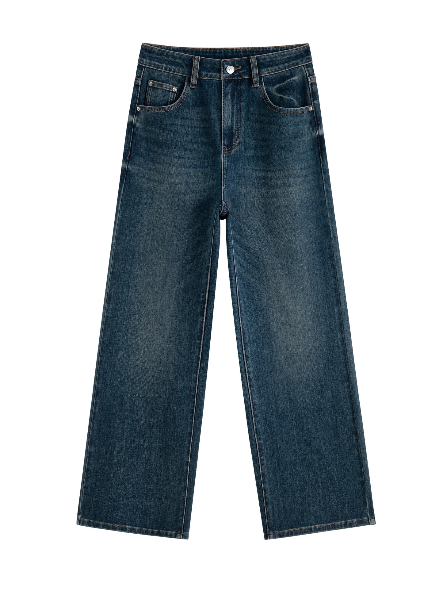 Teal Wash Straight Leg Jeans