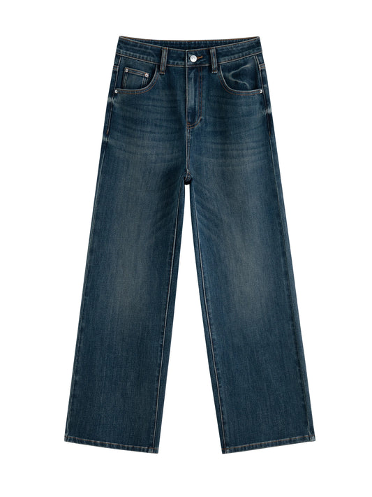 Teal Wash Straight Leg Jeans