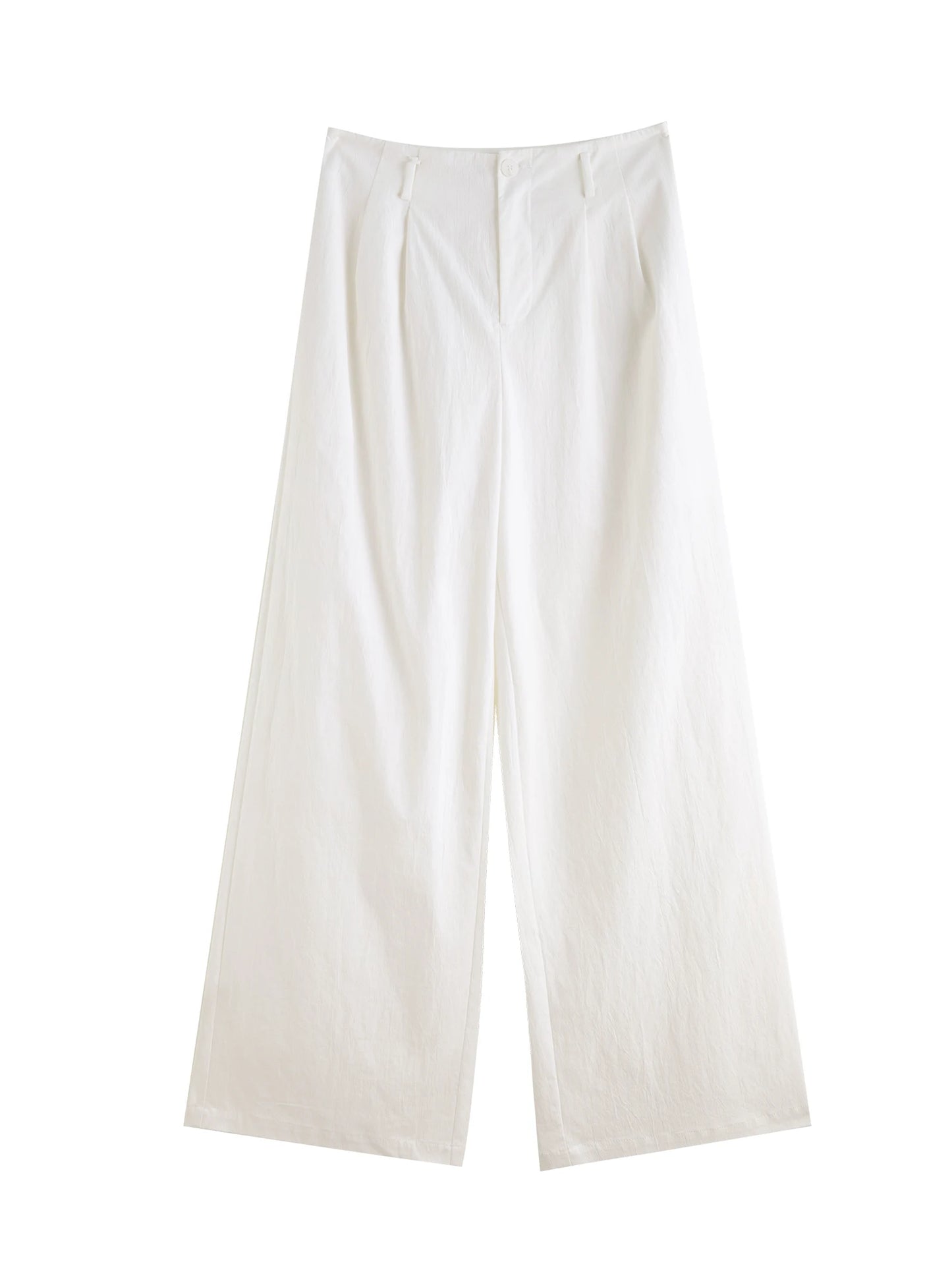 Ivory Straight Wide Leg Trousers