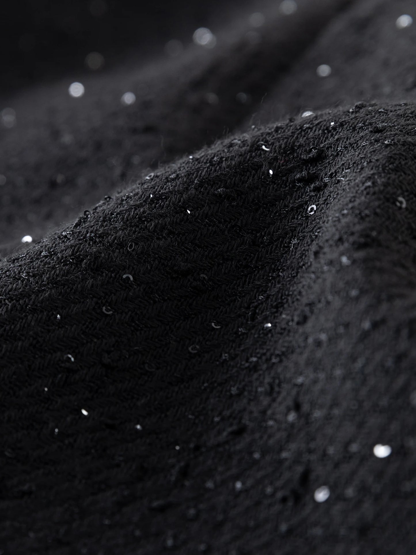 Black Sequin Tweed Jacket