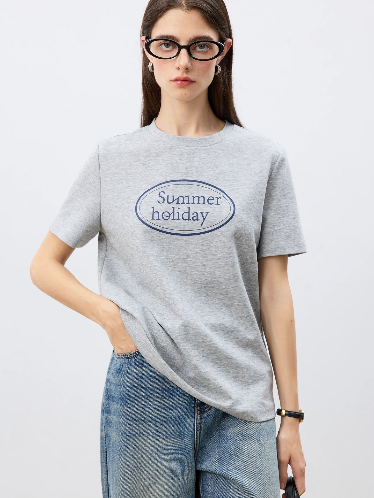 Pale Blue Tennis Graphic Tee