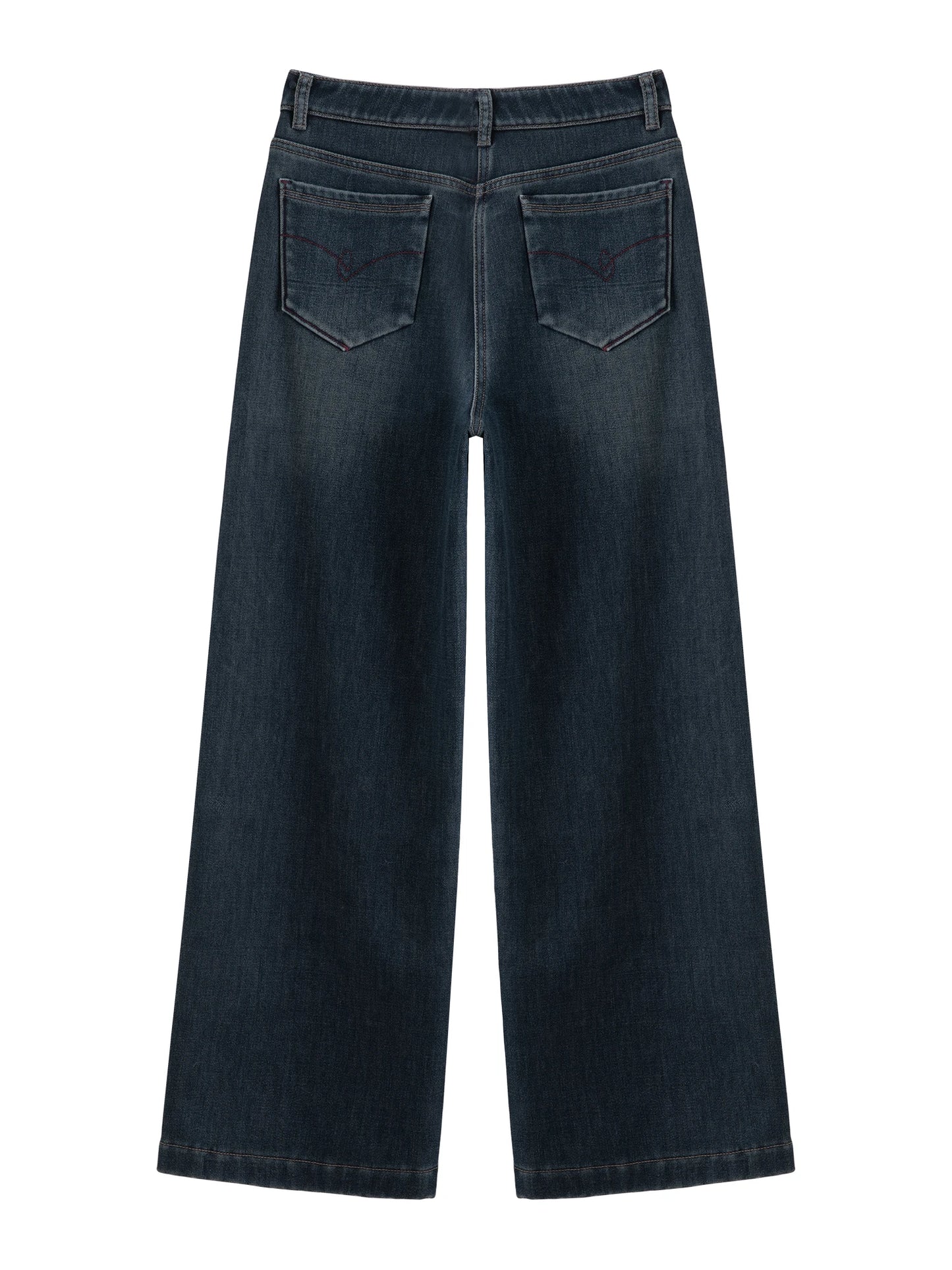 Dark Denim Seam Wide Leg Jeans