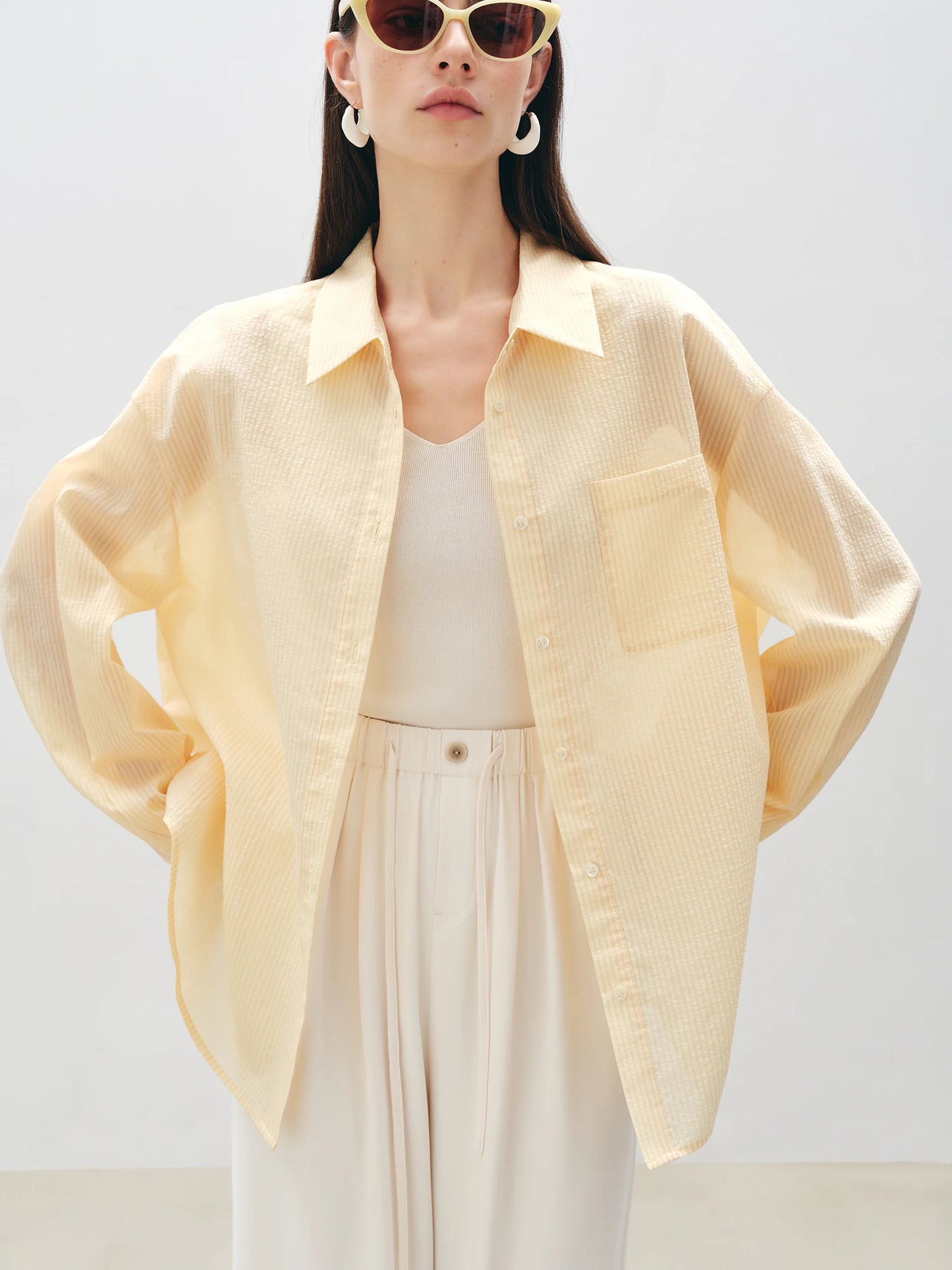 Ivory Long Sleeve Button Shirt
