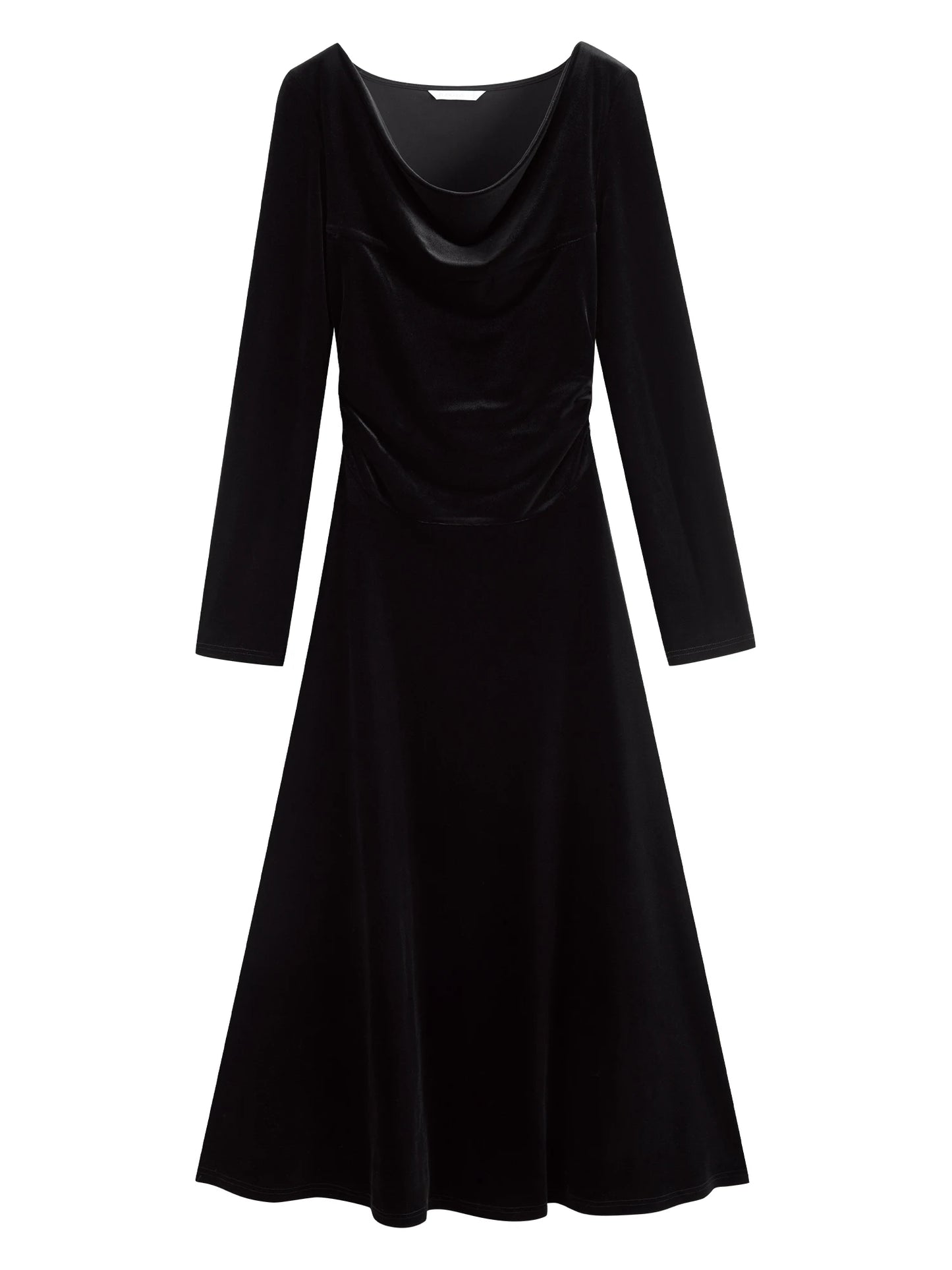 Burgundy Velvet Slash Neck Dress