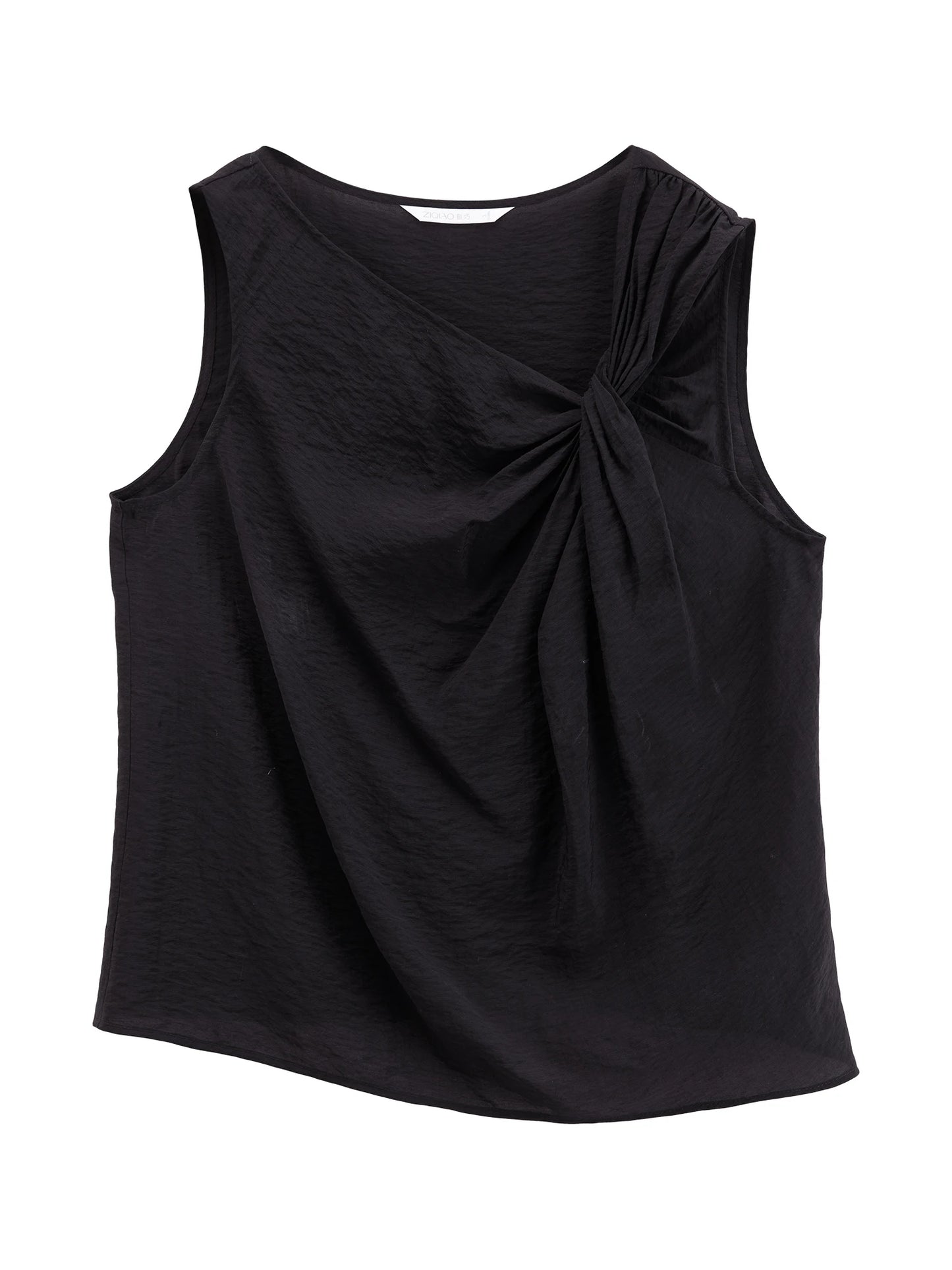 White Twist Front Sleeveless Blouse