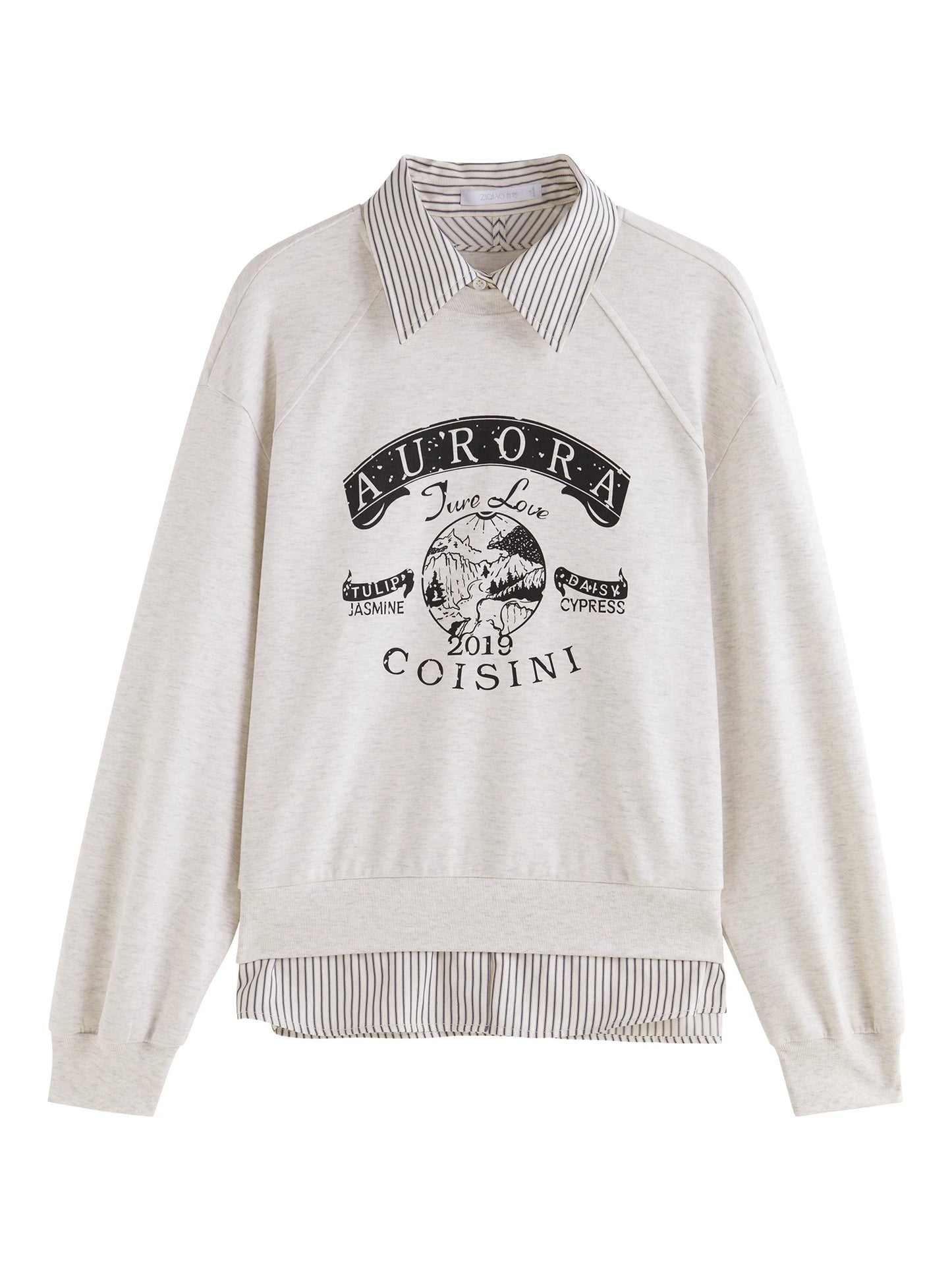 Ivory Graphic Layered Sweatshirt