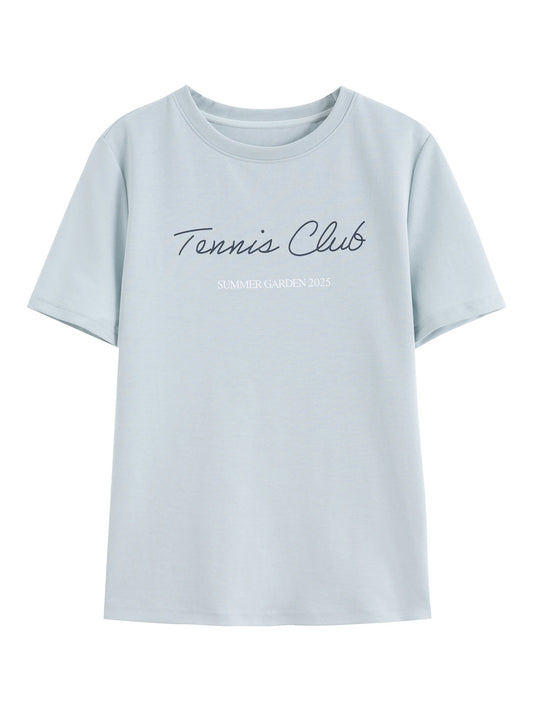 Pale Blue Tennis Graphic Tee